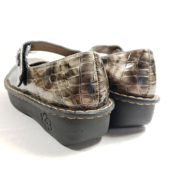 Kagen Mary Jane Croc-Embossed Bronze Shoes Womens Size 9 - Picture 4 of 9